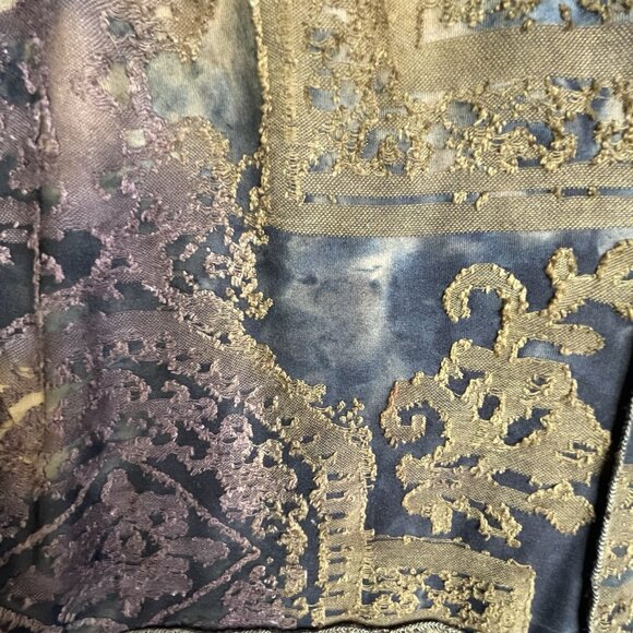 Impulse California Womens Tunic Top XLJacquard Tiered Hem Green Lagenlook Boho - Picture 7 of 13